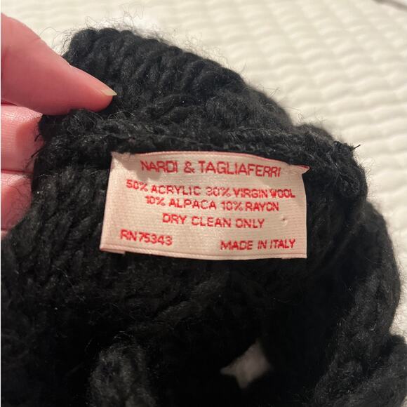 Nardi Tagliaferri Blk Head Wrap Headband Alpaca Virgin Wool Ear Warmer Italy $65 - Picture 4 of 7